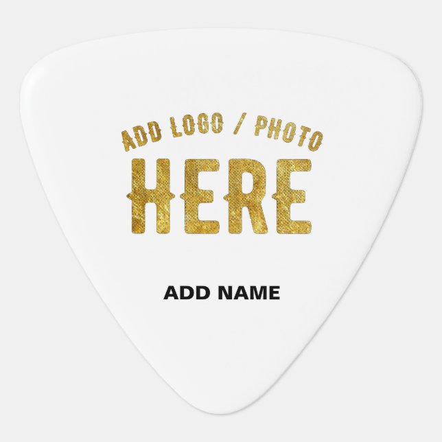 STYLISH MODERN CUSTOMIZABLE WHITE VERIFIED BRANDED GUITAR PICK (Front)