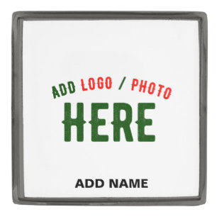 STYLISH MODERN CUSTOMIZABLE WHITE VERIFIED BRANDED GUNMETAL FINISH LAPEL PIN