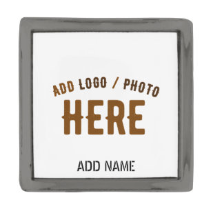 STYLISH MODERN CUSTOMIZABLE WHITE VERIFIED BRANDED GUNMETAL FINISH LAPEL PIN