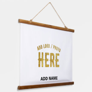 STYLISH MODERN CUSTOMIZABLE WHITE VERIFIED BRANDED HANGING TAPESTRY