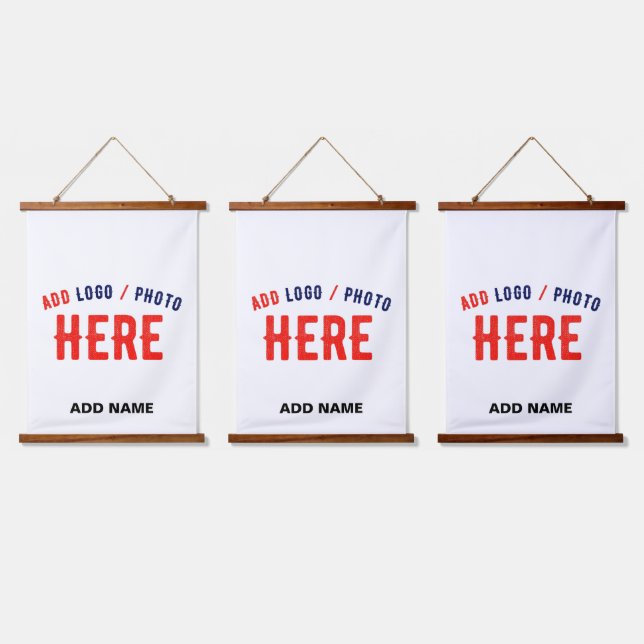 STYLISH MODERN CUSTOMIZABLE WHITE VERIFIED BRANDED HANGING TAPESTRY (Triple)