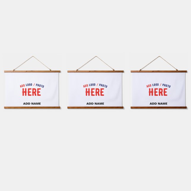 STYLISH MODERN CUSTOMIZABLE WHITE VERIFIED BRANDED HANGING TAPESTRY (Triple)