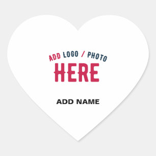 STYLISH MODERN CUSTOMIZABLE WHITE VERIFIED BRANDED HEART STICKER