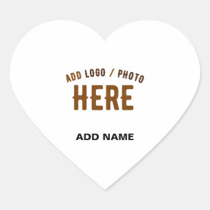 STYLISH MODERN CUSTOMIZABLE WHITE VERIFIED BRANDED HEART STICKER