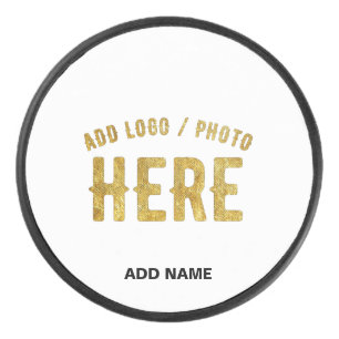 STYLISH MODERN CUSTOMIZABLE WHITE VERIFIED BRANDED HOCKEY PUCK