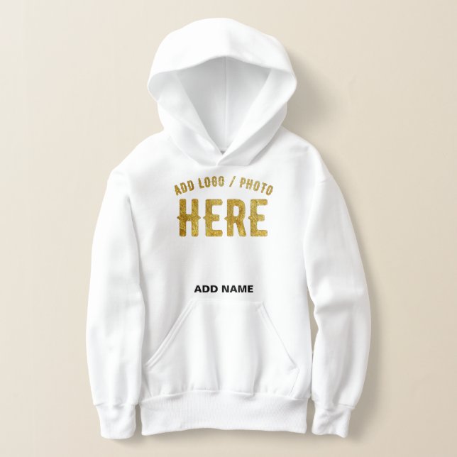 STYLISH MODERN CUSTOMIZABLE WHITE VERIFIED BRANDED HOODIE (Laydown)