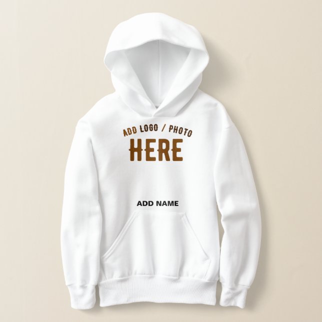 STYLISH MODERN CUSTOMIZABLE WHITE VERIFIED BRANDED HOODIE (Laydown)