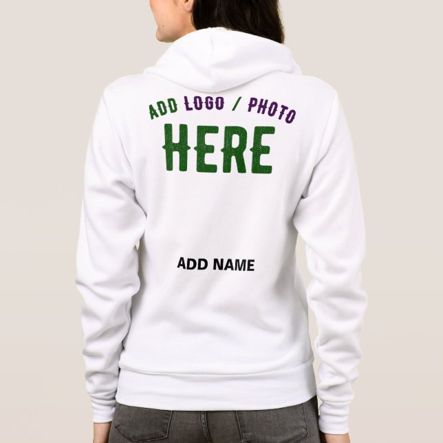 STYLISH MODERN CUSTOMIZABLE WHITE VERIFIED BRANDED HOODIE (Back)