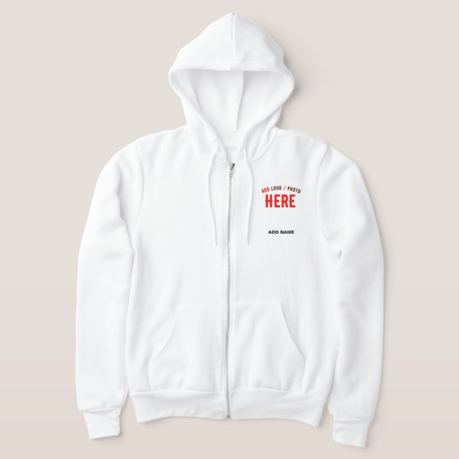 STYLISH MODERN CUSTOMIZABLE WHITE VERIFIED BRANDED HOODIE (Laydown)