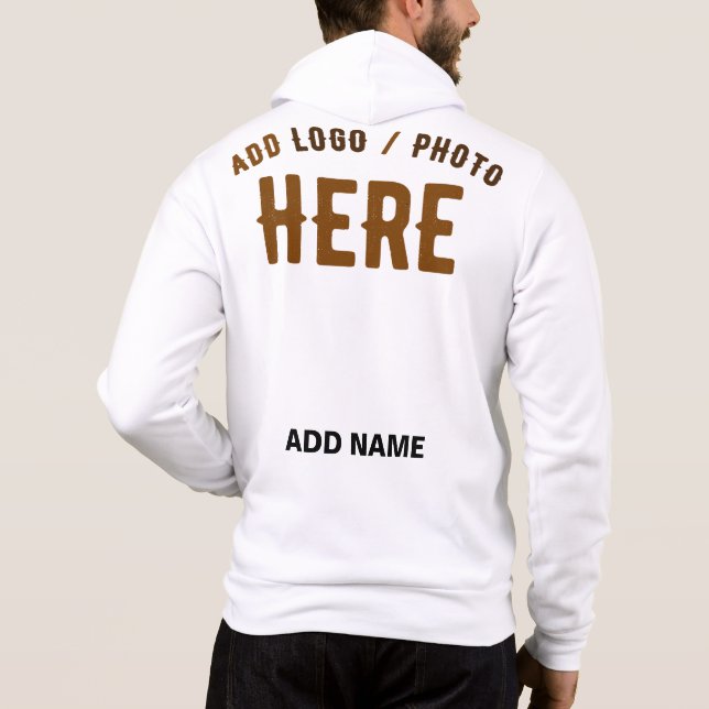 STYLISH MODERN CUSTOMIZABLE WHITE VERIFIED BRANDED HOODIE (Back)