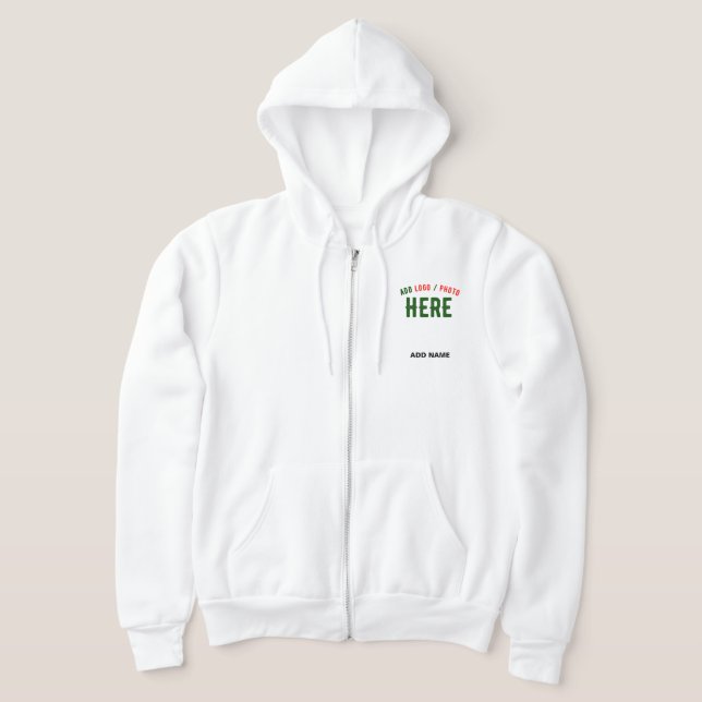 STYLISH MODERN CUSTOMIZABLE WHITE VERIFIED BRANDED HOODIE (Laydown)