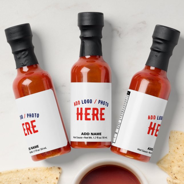 STYLISH MODERN CUSTOMIZABLE WHITE VERIFIED BRANDED HOT SAUCES (Laydown)