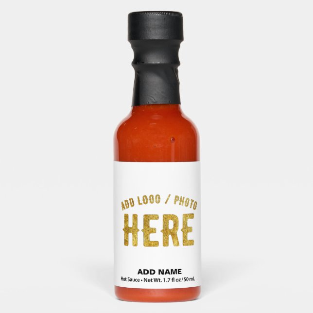 STYLISH MODERN CUSTOMIZABLE WHITE VERIFIED BRANDED HOT SAUCES (Front)