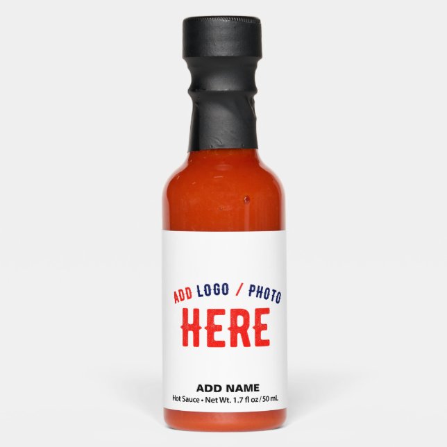 STYLISH MODERN CUSTOMIZABLE WHITE VERIFIED BRANDED HOT SAUCES (Front)