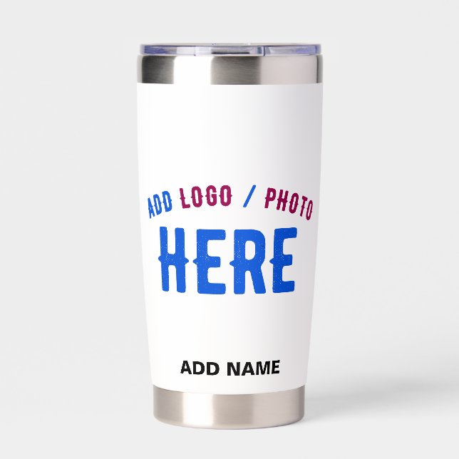 STYLISH MODERN CUSTOMIZABLE WHITE VERIFIED BRANDED INSULATED TUMBLER (Front)