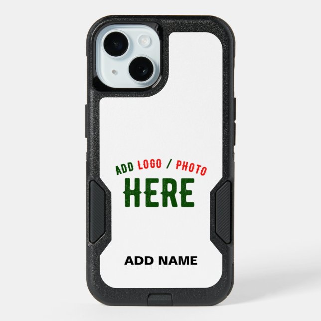 STYLISH MODERN CUSTOMIZABLE WHITE VERIFIED BRANDED iPhone 15 CASE (Back)