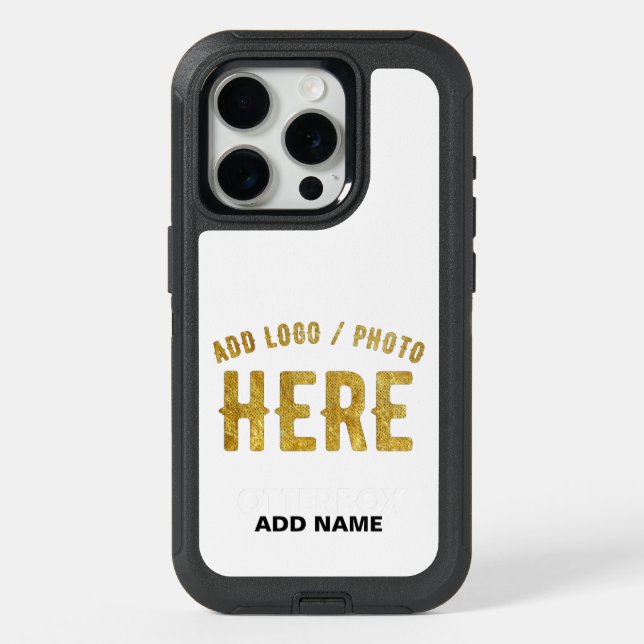 STYLISH MODERN CUSTOMIZABLE WHITE VERIFIED BRANDED iPhone 15 PRO CASE (Back)