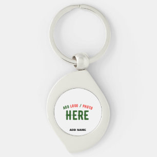STYLISH MODERN CUSTOMIZABLE WHITE VERIFIED BRANDED KEYCHAIN