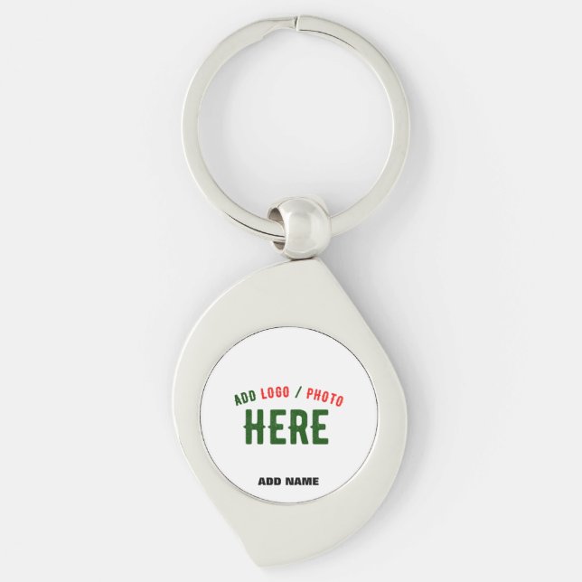 STYLISH MODERN CUSTOMIZABLE WHITE VERIFIED BRANDED KEYCHAIN (Front)
