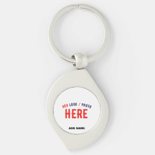STYLISH MODERN CUSTOMIZABLE WHITE VERIFIED BRANDED KEYCHAIN