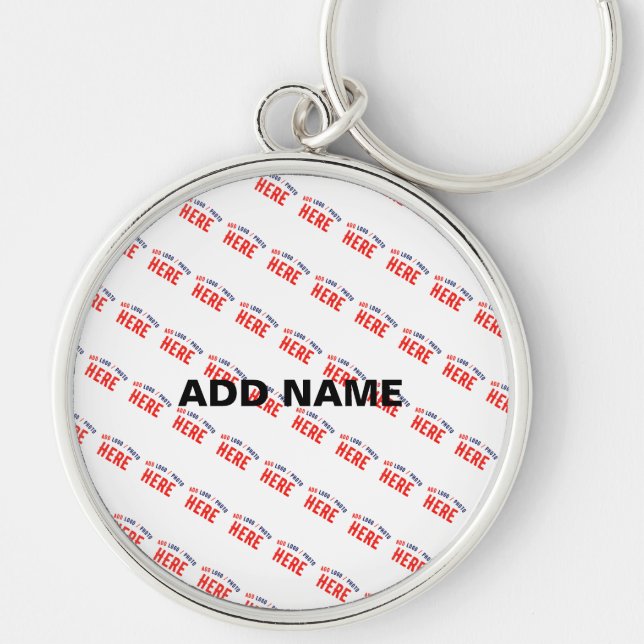STYLISH MODERN CUSTOMIZABLE WHITE VERIFIED BRANDED KEYCHAIN (Front)
