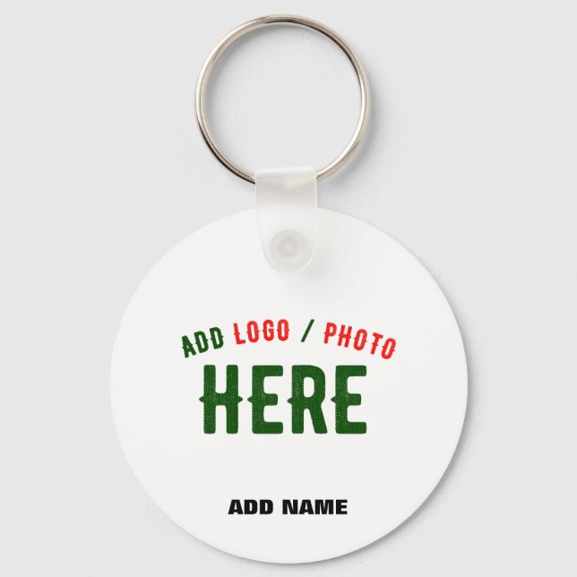STYLISH MODERN CUSTOMIZABLE WHITE VERIFIED BRANDED KEYCHAIN (Front)