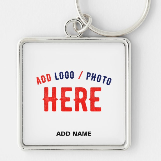 STYLISH MODERN CUSTOMIZABLE WHITE VERIFIED BRANDED KEYCHAIN (Front)
