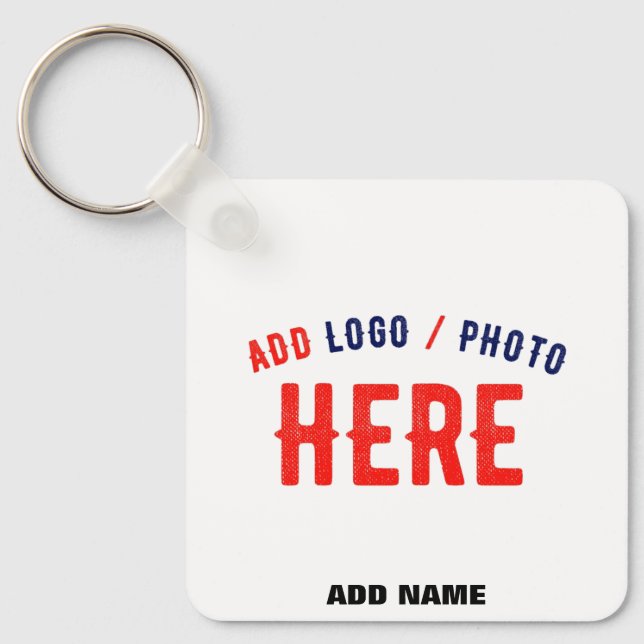 STYLISH MODERN CUSTOMIZABLE WHITE VERIFIED BRANDED KEYCHAIN (Front)