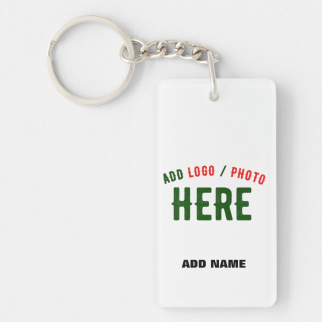 STYLISH MODERN CUSTOMIZABLE WHITE VERIFIED BRANDED KEYCHAIN (Front)