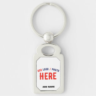 STYLISH MODERN CUSTOMIZABLE WHITE VERIFIED BRANDED KEYCHAIN