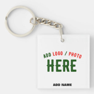STYLISH MODERN CUSTOMIZABLE WHITE VERIFIED BRANDED KEYCHAIN