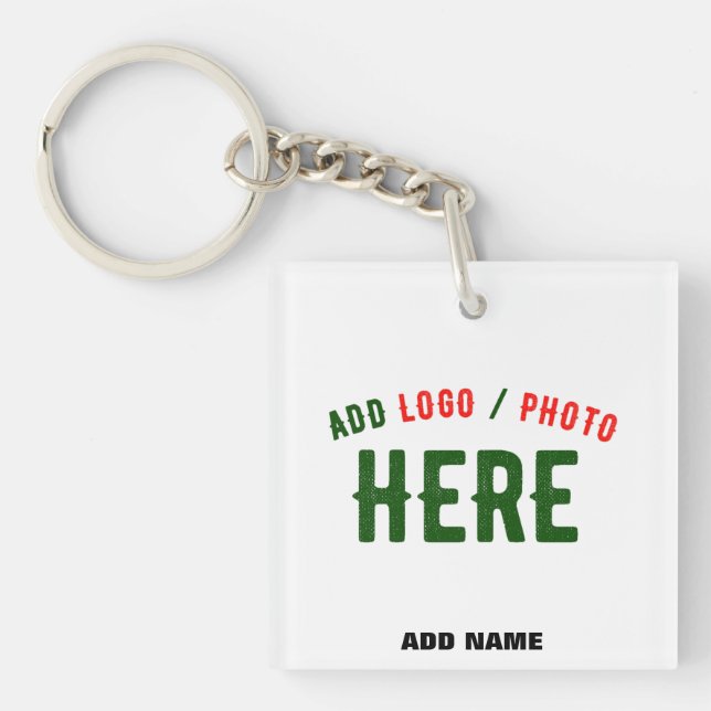 STYLISH MODERN CUSTOMIZABLE WHITE VERIFIED BRANDED KEYCHAIN (Front)
