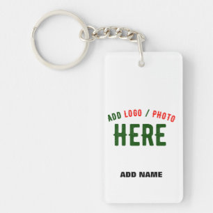 STYLISH MODERN CUSTOMIZABLE WHITE VERIFIED BRANDED KEYCHAIN