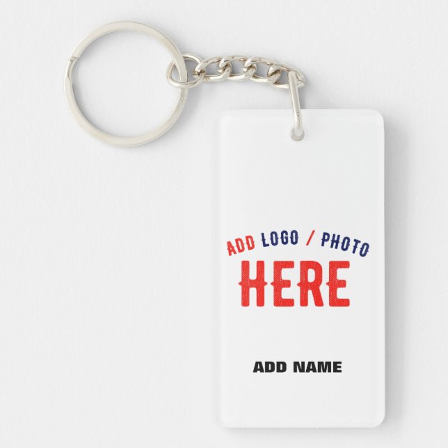 STYLISH MODERN CUSTOMIZABLE WHITE VERIFIED BRANDED KEYCHAIN (Front)