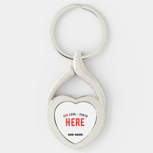 STYLISH MODERN CUSTOMIZABLE WHITE VERIFIED BRANDED KEYCHAIN (Front)