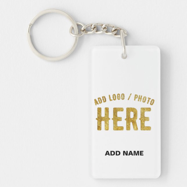 STYLISH MODERN CUSTOMIZABLE WHITE VERIFIED BRANDED KEYCHAIN (Front)