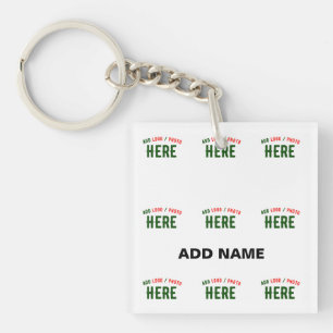 STYLISH MODERN CUSTOMIZABLE WHITE VERIFIED BRANDED KEYCHAIN