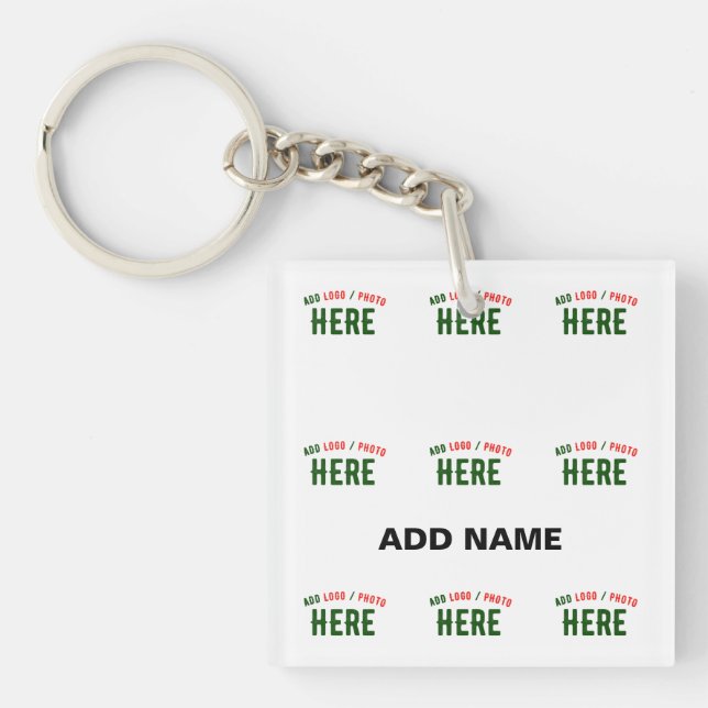 STYLISH MODERN CUSTOMIZABLE WHITE VERIFIED BRANDED KEYCHAIN (Front)