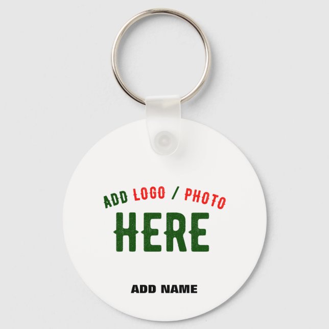 STYLISH MODERN CUSTOMIZABLE WHITE VERIFIED BRANDED KEYCHAIN (Front)