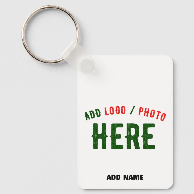 STYLISH MODERN CUSTOMIZABLE WHITE VERIFIED BRANDED KEYCHAIN (Front)