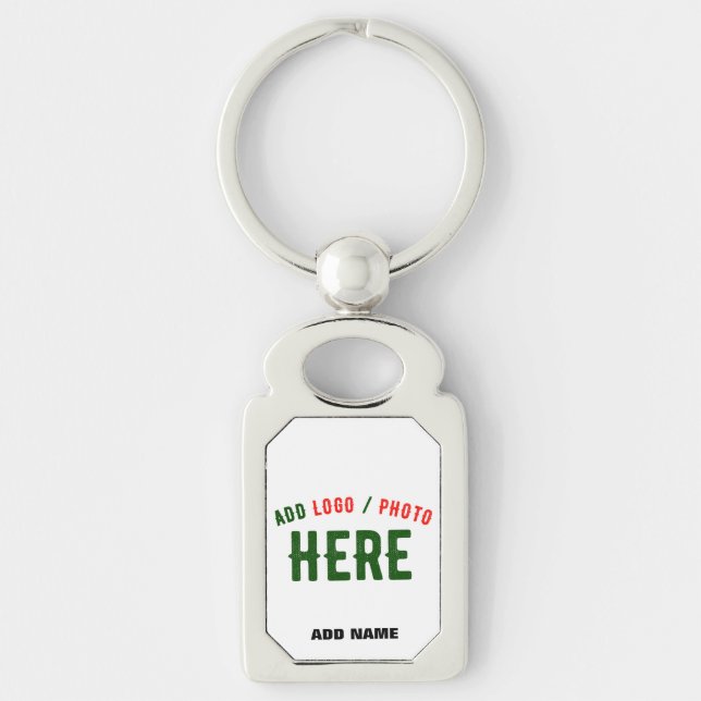 STYLISH MODERN CUSTOMIZABLE WHITE VERIFIED BRANDED KEYCHAIN (Front)
