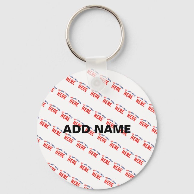 STYLISH MODERN CUSTOMIZABLE WHITE VERIFIED BRANDED KEYCHAIN (Front)