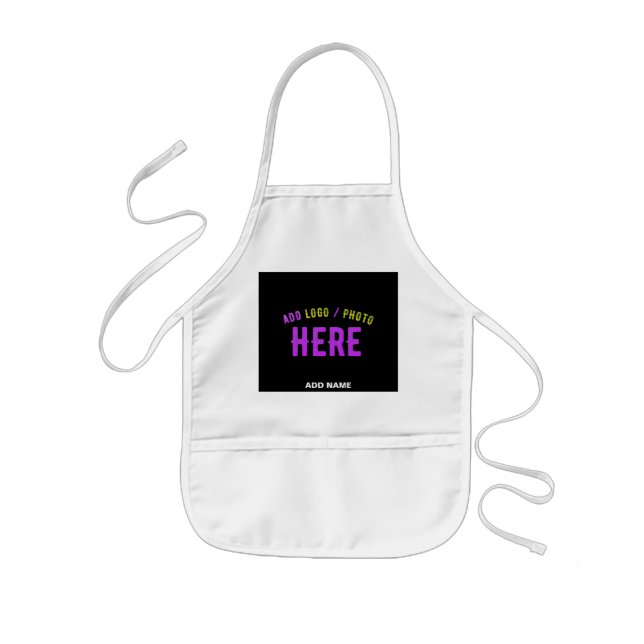STYLISH MODERN CUSTOMIZABLE WHITE VERIFIED BRANDED KIDS' APRON (Front)