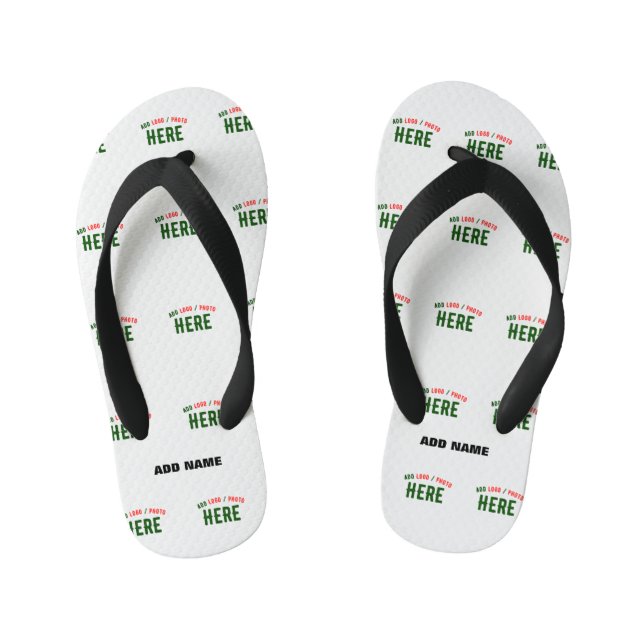 STYLISH MODERN CUSTOMIZABLE WHITE VERIFIED BRANDED KID'S FLIP FLOPS (Footbed)