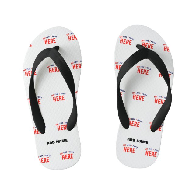 STYLISH MODERN CUSTOMIZABLE WHITE VERIFIED BRANDED KID'S FLIP FLOPS (Footbed)