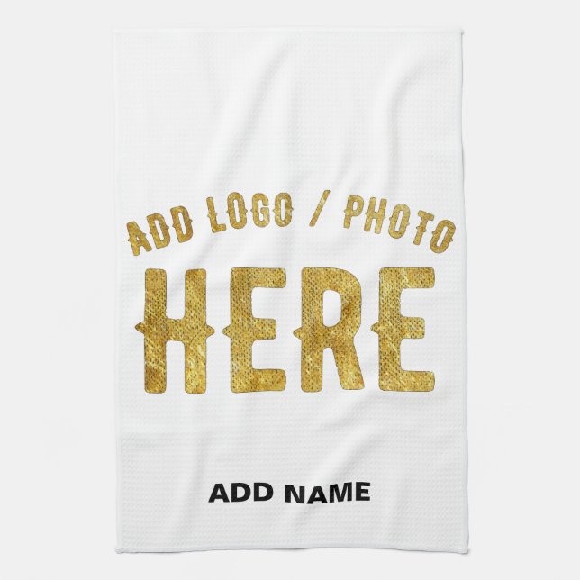 STYLISH MODERN CUSTOMIZABLE WHITE VERIFIED BRANDED KITCHEN TOWEL (Vertical)