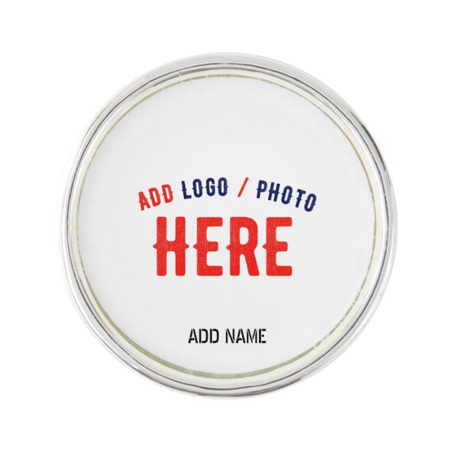 STYLISH MODERN CUSTOMIZABLE WHITE VERIFIED BRANDED LAPEL PIN (Front)