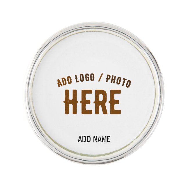 STYLISH MODERN CUSTOMIZABLE WHITE VERIFIED BRANDED LAPEL PIN (Front)
