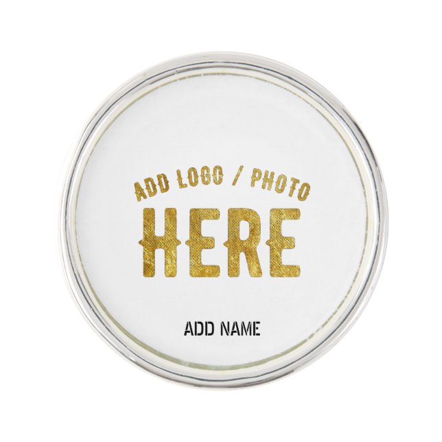 STYLISH MODERN CUSTOMIZABLE WHITE VERIFIED BRANDED LAPEL PIN (Front)