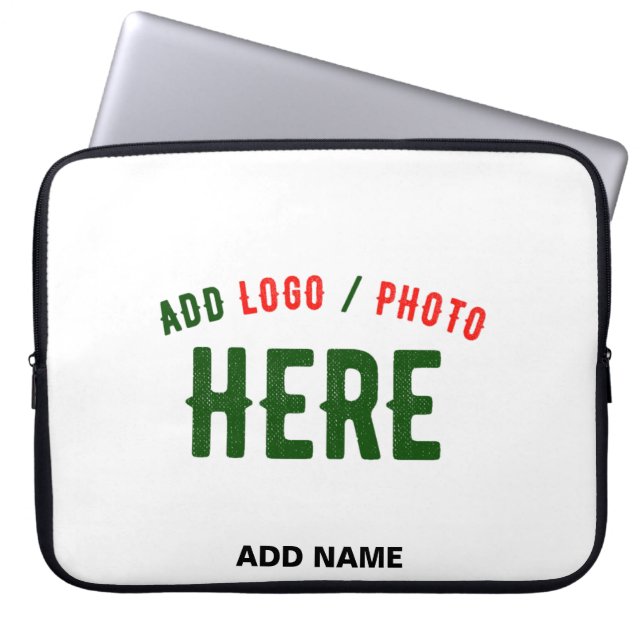 STYLISH MODERN CUSTOMIZABLE WHITE VERIFIED BRANDED LAPTOP SLEEVE (Front)